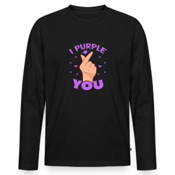 K-Pop - Männer Premium Bio Langarmshirt - Schwarz - Vorne - Nico (187cm)
