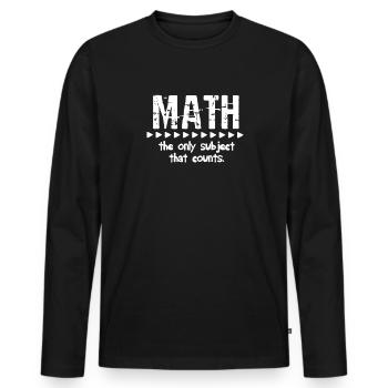 Mathematik - Männer Premium Bio Langarmshirt - Schwarz - Vorne - Nico (187cm)