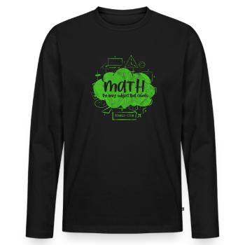 Mathématiques - T-shirt manches longues Premium bio Homme - noir - Devant - Nico (187cm)