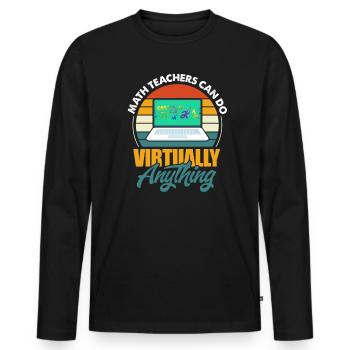 Mathematics - Men's Premium Organic Long Sleeve Shirt - black - Front - Nico (187cm)