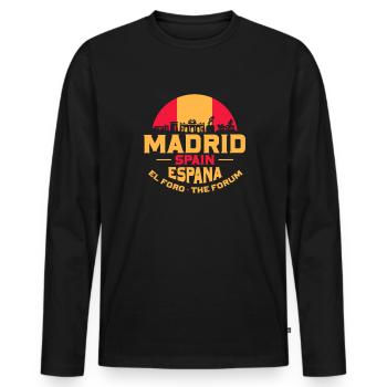 Madrid - T-shirt manches longues Premium bio Homme - noir - Devant - Nico (187cm)