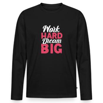 Motivation - Men's Premium Organic Long Sleeve Shirt - black - Front - Nico (187cm)