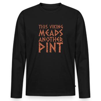Wikinger - Männer Premium Bio Langarmshirt - Schwarz - Vorne - Nico (187cm)