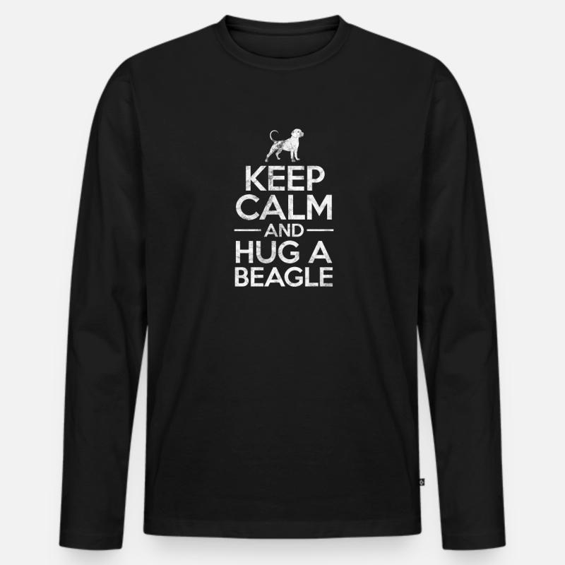 Beagle - Männer Premium Bio Langarmshirt - Schwarz