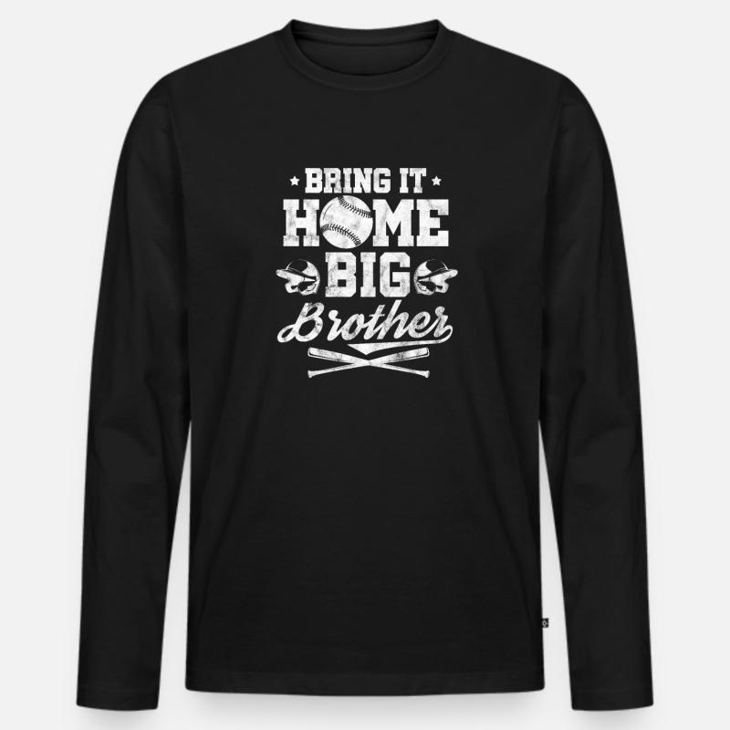 Grosser Bruder Baseball - Männer Premium Bio Langarmshirt - Schwarz