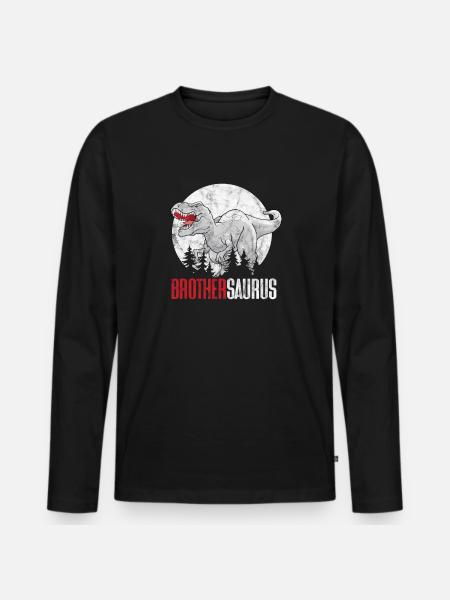Frère Dinosaure - T-shirt manches longues Premium bio Homme - noir