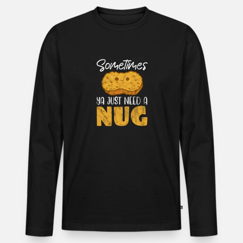 Chicken Nuggets - Männer Premium Bio Langarmshirt - Schwarz