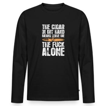 Cigare Fumeur Tabac Cigare Cadeau - T-shirt manches longues Premium bio Homme - noir - Devant - Nico (187cm)