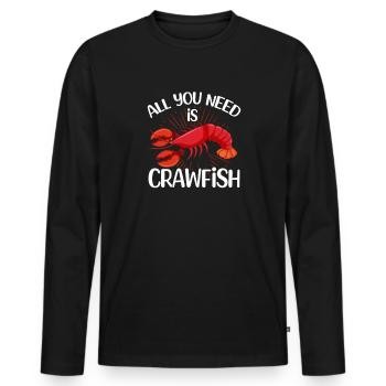 Languste - Männer Premium Bio Langarmshirt - Schwarz - Vorne - Nico (187cm)