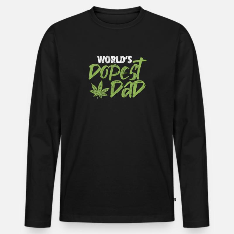 Vater - Männer Premium Bio Langarmshirt - Schwarz