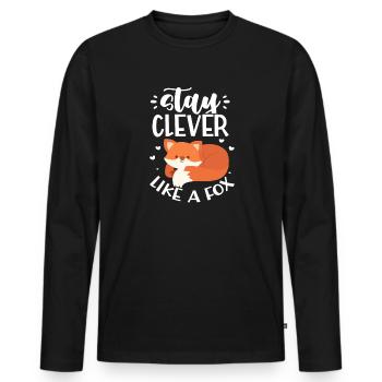 Fox Foxes Fox Forest Animal Forest Animal Gift - Men's Premium Organic Long Sleeve Shirt - black - Front - Nico (187cm)
