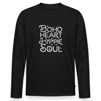 Hippie - T-shirt manches longues Premium bio Homme - noir - Devant - Nico (187cm)