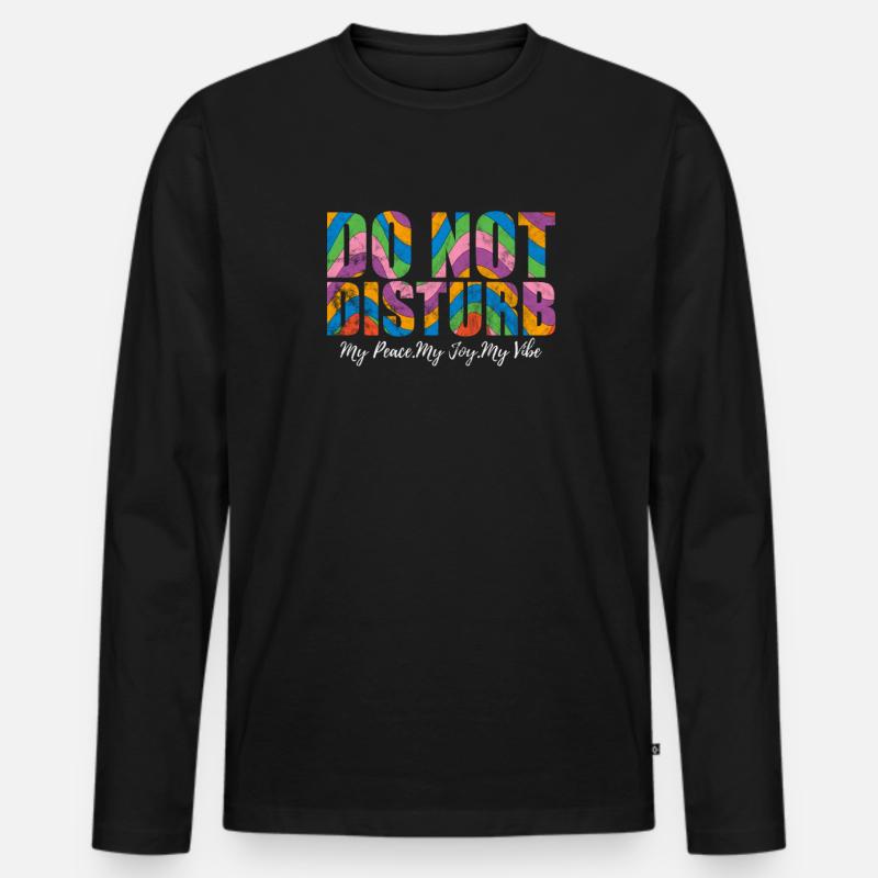 Hippie - Männer Premium Bio Langarmshirt - Schwarz