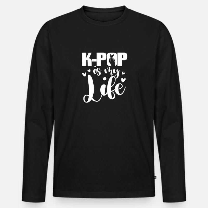 K-Pop - Männer Premium Bio Langarmshirt - Schwarz