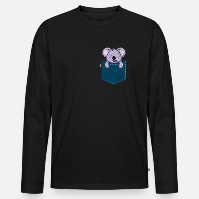 Koala - Männer Premium Bio Langarmshirt - Schwarz