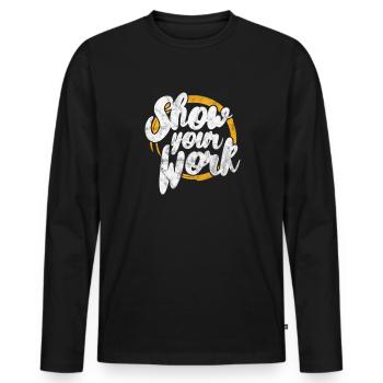 Mathematics - Men's Premium Organic Long Sleeve Shirt - black - Front - Nico (187cm)