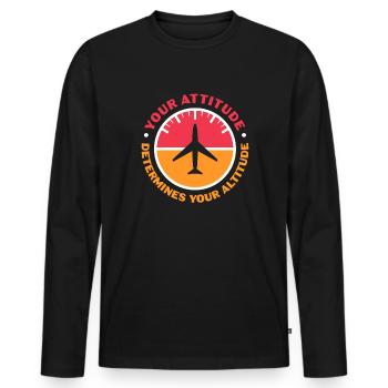 Motivation - Men's Premium Organic Long Sleeve Shirt - black - Front - Nico (187cm)