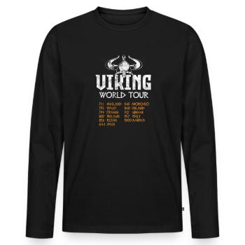 Wikinger - Männer Premium Bio Langarmshirt - Schwarz - Vorne - Nico (187cm)