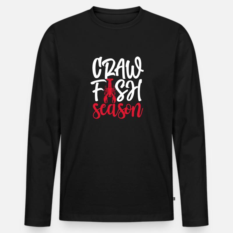 Languste - Männer Premium Bio Langarmshirt - Schwarz