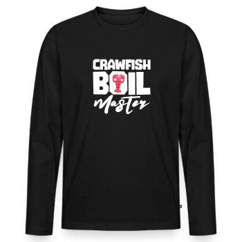 Languste - Männer Premium Bio Langarmshirt - Schwarz - Vorne - Nico (187cm)