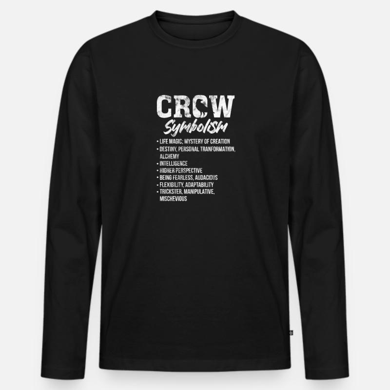 Rabe - Männer Premium Bio Langarmshirt - Schwarz