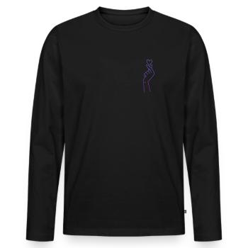 K-Pop - Männer Premium Bio Langarmshirt - Schwarz - Vorne - Nico (187cm)