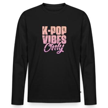 K-Pop - Männer Premium Bio Langarmshirt - Schwarz - Vorne - Nico (187cm)