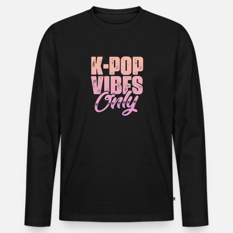 K-Pop - Männer Premium Bio Langarmshirt - Schwarz