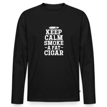 Cigare Fumeur Tabac Cigare Cadeau - T-shirt manches longues Premium bio Homme - noir - Devant - Nico (187cm)