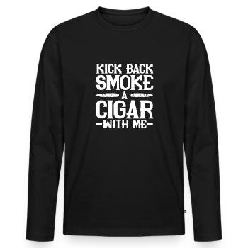 Cigare Fumeur Tabac Cigare Cadeau - T-shirt manches longues Premium bio Homme - noir - Devant - Nico (187cm)