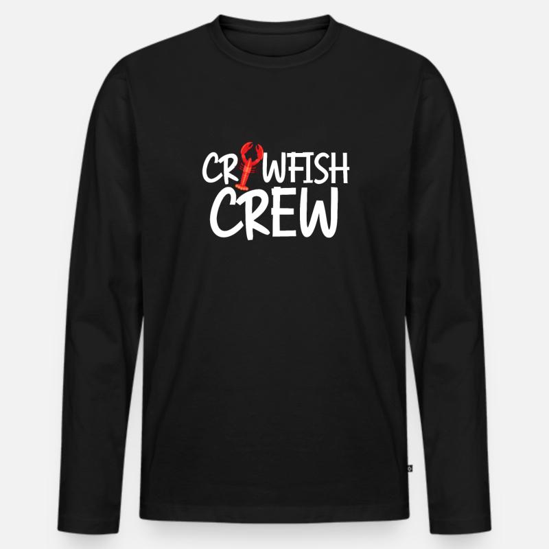 Languste - Männer Premium Bio Langarmshirt - Schwarz