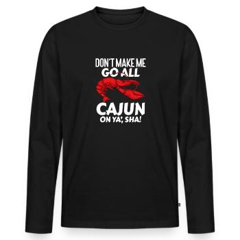 Languste - Männer Premium Bio Langarmshirt - Schwarz - Vorne - Nico (187cm)
