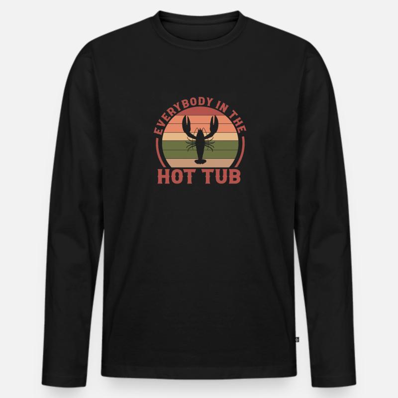 Languste - Männer Premium Bio Langarmshirt - Schwarz