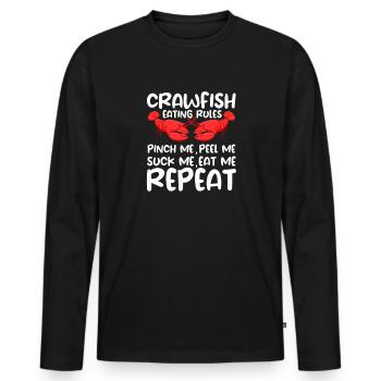 Languste - Männer Premium Bio Langarmshirt - Schwarz - Vorne - Nico (187cm)