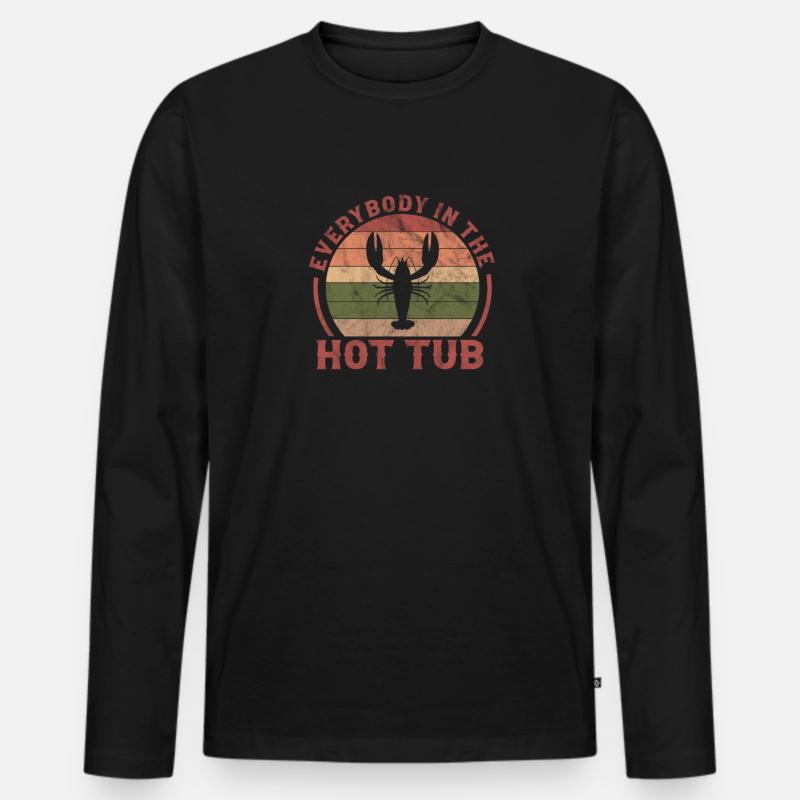 Languste Langusten Meeresfrüchte Krebs Geschenk - Männer Premium Bio Langarmshirt - Schwarz