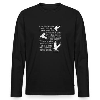 Raven - Men's Premium Organic Long Sleeve Shirt - black - Front - Nico (187cm)