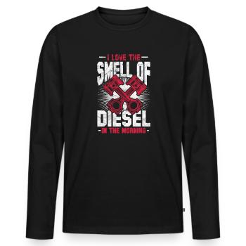 Diesel - Men's Premium Organic Long Sleeve Shirt - black - Front - Nico (187cm)