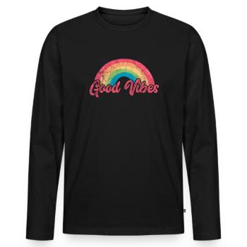 Hippie - T-shirt manches longues Premium bio Homme - noir - Devant - Nico (187cm)