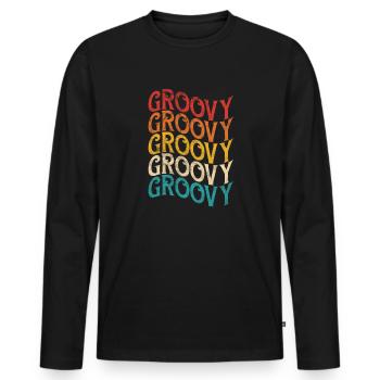Hippie - T-shirt manches longues Premium bio Homme - noir - Devant - Nico (187cm)