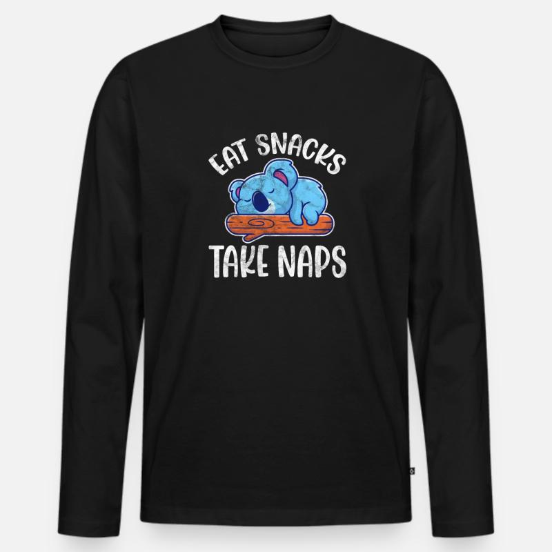 Koala - Männer Premium Bio Langarmshirt - Schwarz