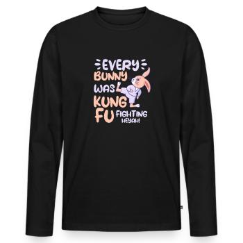 Kung Fu Arts Martiaux Arts Martiaux Cadeau - T-shirt manches longues Premium bio Homme - noir - Devant - Nico (187cm)