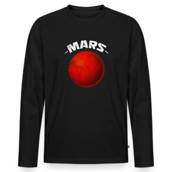Mars - Men's Premium Organic Long Sleeve Shirt - black - Front - Nico (187cm)