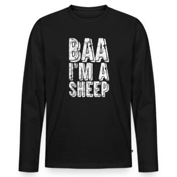 Moutons Élevage Élevage Mouton Chèvre Cadeau - T-shirt manches longues Premium bio Homme - noir - Devant - Nico (187cm)