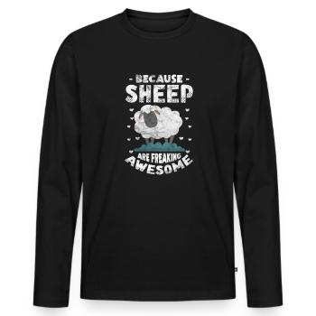 Moutons Élevage Élevage Mouton Chèvre Cadeau - T-shirt manches longues Premium bio Homme - noir - Devant - Nico (187cm)