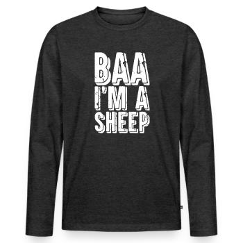 Sheep - Men's Premium Organic Long Sleeve Shirt - heather anthracite - Front - Nico (187cm)