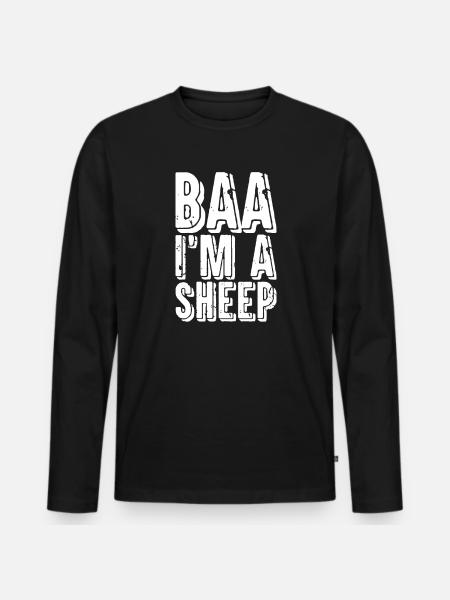 Sheep - Men's Premium Organic Long Sleeve Shirt - black