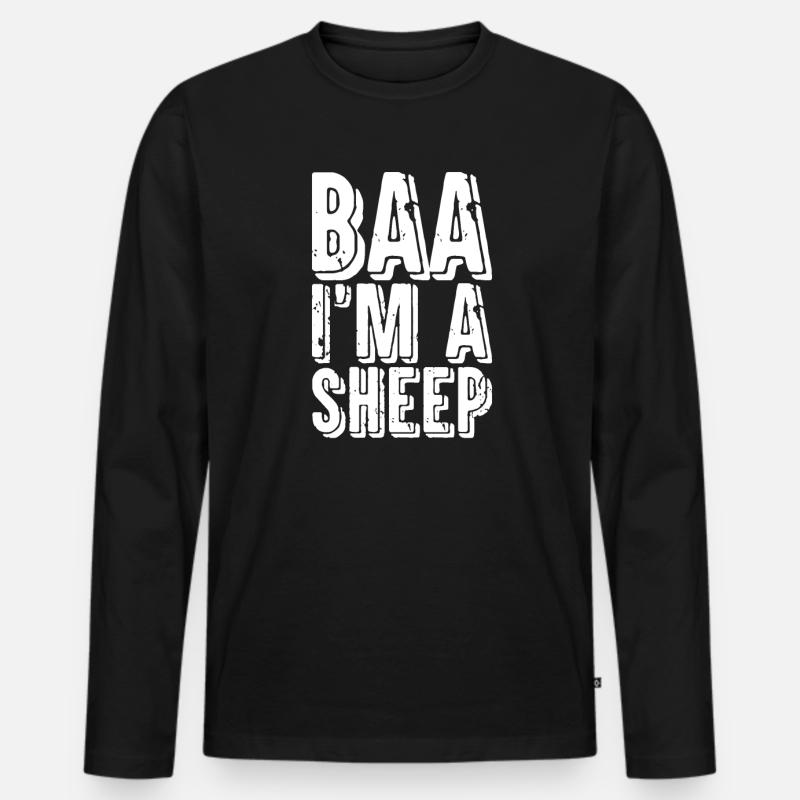 Schaf - Männer Premium Bio Langarmshirt - Schwarz
