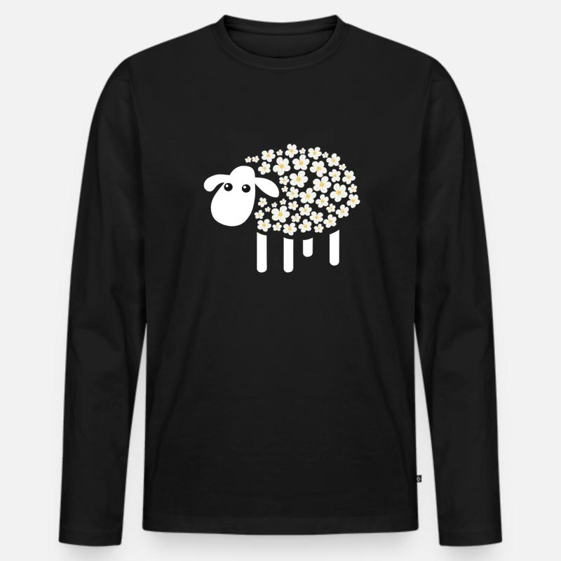 Schaf - Männer Premium Bio Langarmshirt - Schwarz