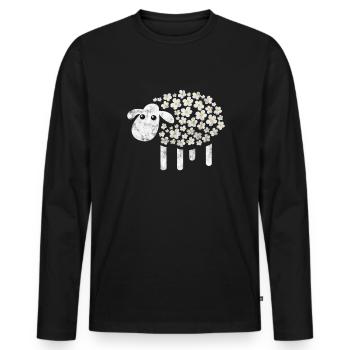 Moutons Élevage Élevage Mouton Chèvre Cadeau - T-shirt manches longues Premium bio Homme - noir - Devant - Nico (187cm)
