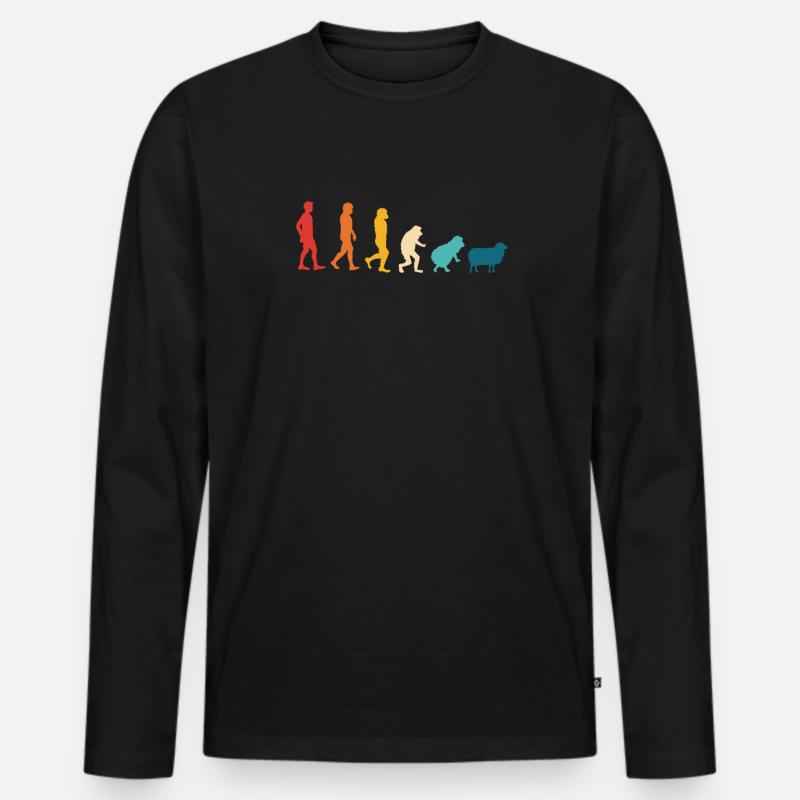 Schaf - Männer Premium Bio Langarmshirt - Schwarz